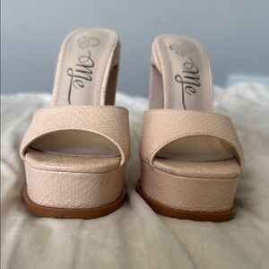 Beige Platform Sandals